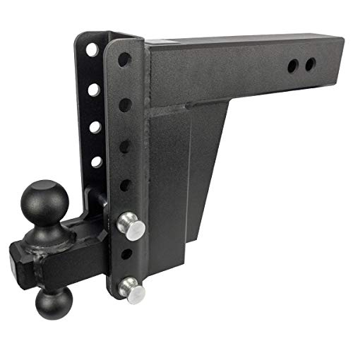 BulletProof Hitches 3.0" Adjustable Extreme Duty (36,000lb Rating) 8" Drop/Rise Trailer Hitch with 2" and 2 5/16" Dual Ball (Black Textured Powder Coat, Solid Steel)