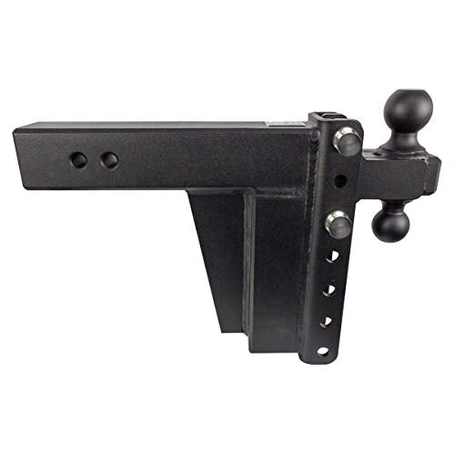 BulletProof Hitches 3.0" Adjustable Extreme Duty (36,000lb Rating) 8" Drop/Rise Trailer Hitch with 2" and 2 5/16" Dual Ball (Black Textured Powder Coat, Solid Steel)