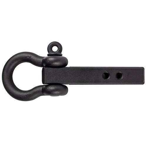 BulletProof Hitches 2.0" Extreme Duty Receiver Shackle (30,000lb. Rating) with D-Ring/Clevis (Black Textured Powder Coat, Solid Steel)