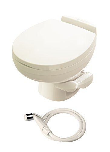 Aqua-Magic Residence RV Toilet with Hand Sprayer / Low Profile / Bone - Thetford 42176