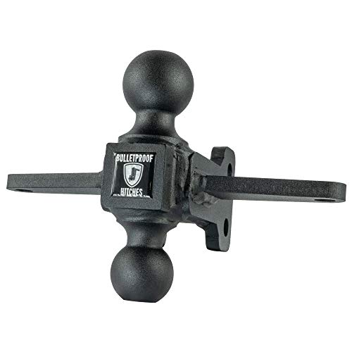 BulletProof Hitches Medium Duty Sway Control Ball Mount with 2" and 2-5/16" Solid Steel Combination Ball Mount Rated to 14,000 lbs.