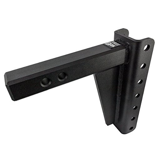 BulletProof Hitches 2.0" Adjustable Heavy Duty (22,000lb Rating) 8" Drop/Rise Trailer Hitch with 2" and 2 5/16" Dual Ball (Black Textured Powder Coat, Solid Steel)