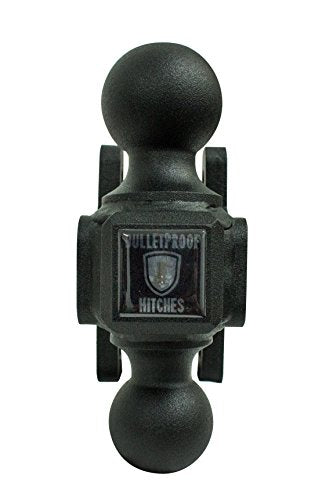 BulletProof Hitches Solid Steel Replacement Adjustable Trailer Hitch Dual Ball 2" and 2 5/16" (Black Textured Powder Coat, Rated to 36,000lbs)