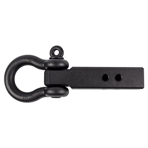 BulletProof Hitches 2.5" Extreme Duty Receiver Shackle (30,000lb. Rating) with D-Ring/Clevis (Black Textured Powder Coat, Solid Steel)