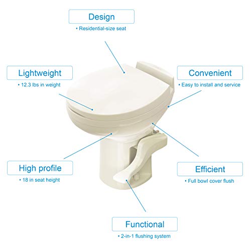 Aqua-Magic Residence RV Toilet / High Profile / Bone - Thetford 42171