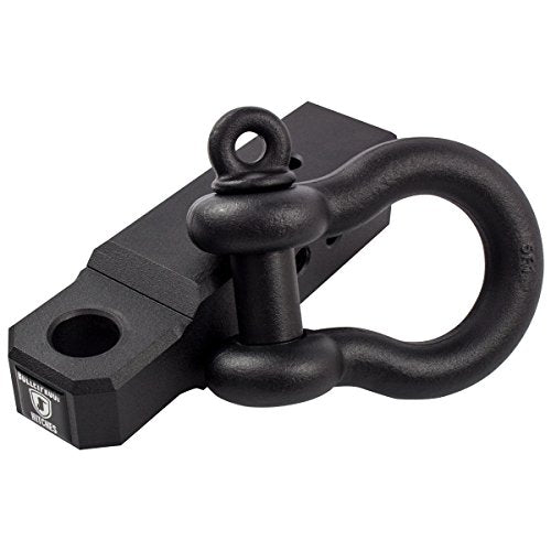 BulletProof Hitches 3.0" Extreme Duty Receiver Shackle (30,000lb. Rating) with D-Ring/Clevis (Black Textured Powder Coat, Solid Steel)