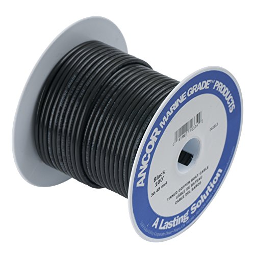 Ancor Marine Grade Primary Wire and Battery Cable (Black, 50 Feet, 4 AWG)