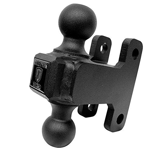 BulletProof Hitches Trailer Hitch 1 7/8" + 2" Adjustable Dual Ball (Solid Steel, Black Textured Powder Coat)