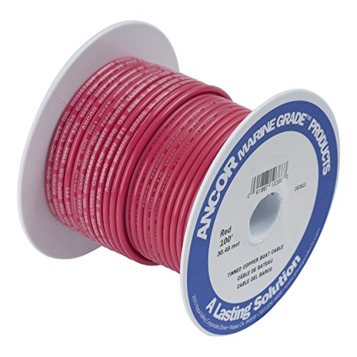 Ancor Marine Grade Primary Wire and Battery Cable (Red, 50 Feet, 4 AWG)