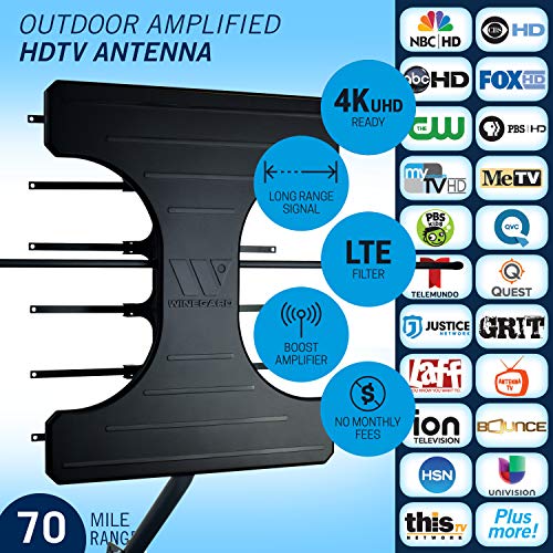 Winegard Elite Outdoor VHF/UHF HDTV Antenna – 70 Mile Range