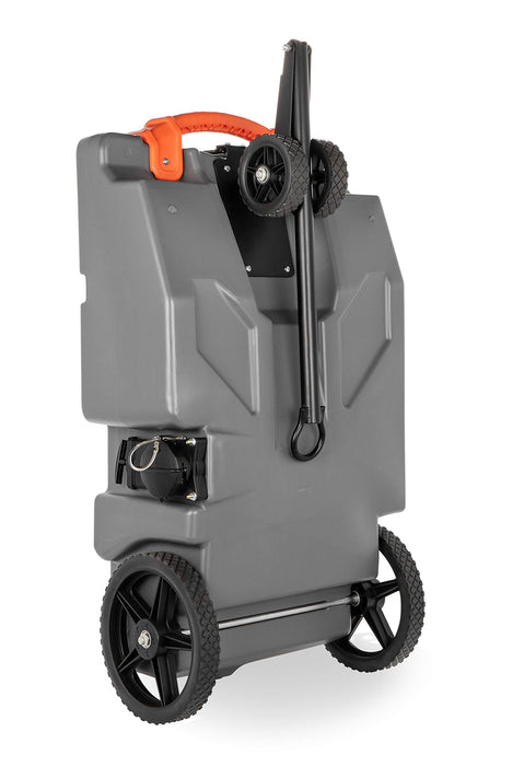 Camco Rhino RV Heavy Duty 28 Gallon Portable Waste Holding Tank with Steerable Wheels | Complete Kit with Hoses and Accessories (39005), Gray