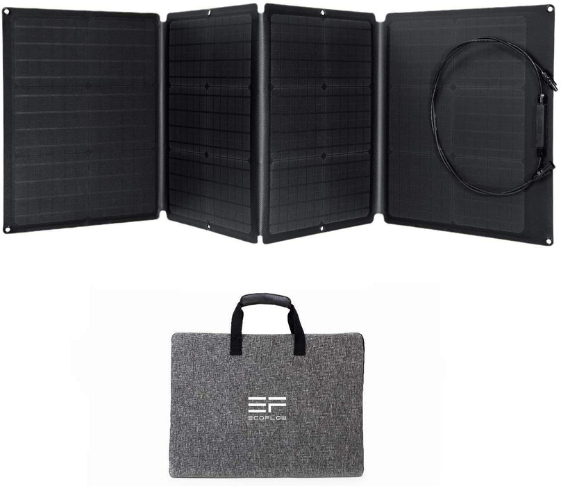 EF ECOFLOW 110 Watt Portable Solar Panel for Power Station, Foldable Solar Charger with Adjustable Kickstand, Waterproof IP67 for Outdoor Camping RV Off Grid System