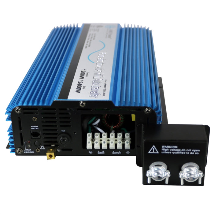 AIMS Power 1200 Pure Sine Inverter with Transfer Switch - ETL Certified Conforms to UL458 Standards Hardwire Only